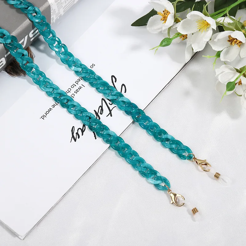 
2021 Custom Design Acrylic Anti Skid Masking Chains Necklace Fashion Coloreful Child Adult Face Cover Chain 