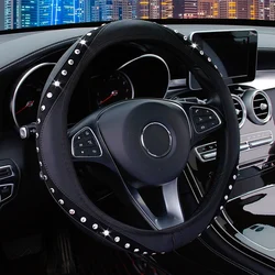 37-38cm Universal Car Steering Wheel Cover Rhinestones Crystal Diamond Decor Steering Wheel Case Protector Car Interior Styling
