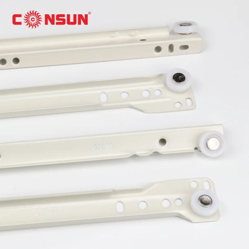 Furniture Fittings Powder Coated Roller Slide Soft Closing Drawer Guide Slide Rails hardware item