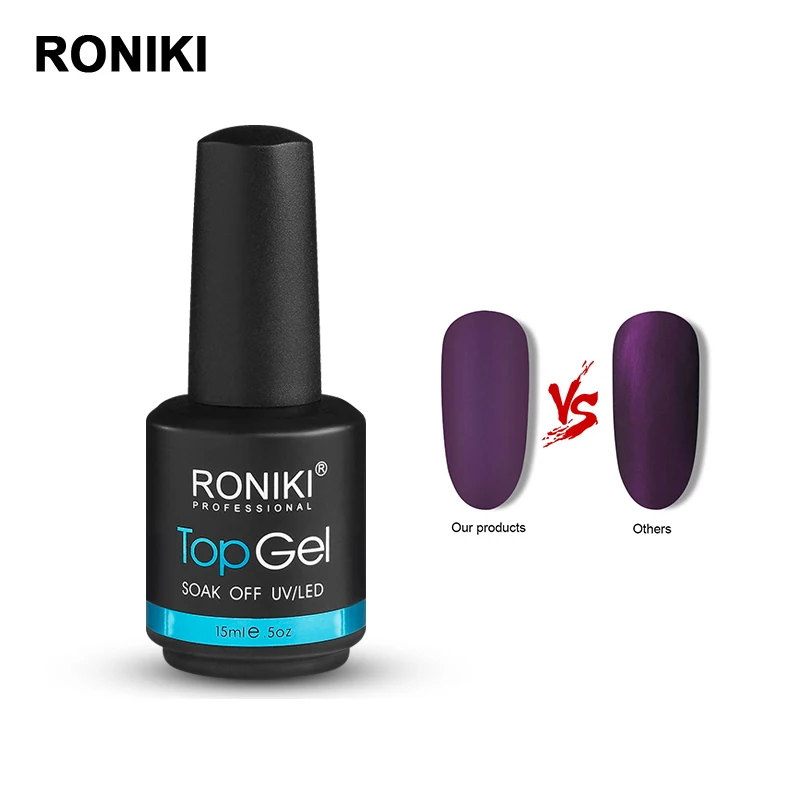 RONIKI не протирать матовое верхнее покрытие замочить от УФ гель бесплатный образец лак для ногтей