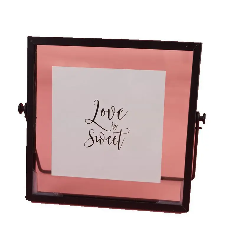 Creative Iron Art Geometric Picture Frame Home Decor Personalized Glass Metal Stereoscopic Ornament Handcrafted Craftsmanship