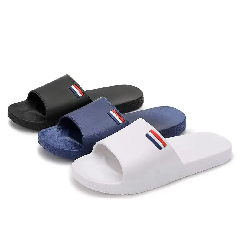 Wholesale Flip-flops striped  Men Slippers Comfortable Beach Sandals Men Casual Shoes House Flip Flop Bathroom Shoes