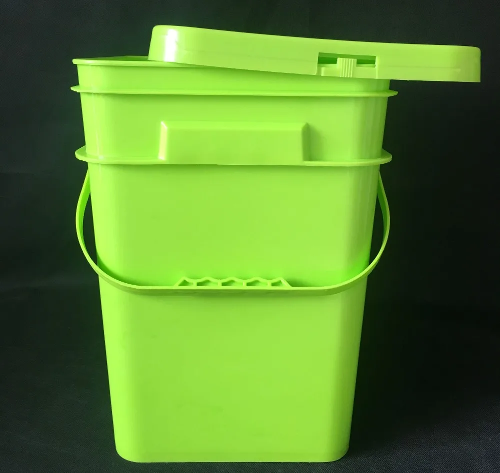 White Polypropylene Recyclable Moulding Bucket Pail 1~50L with Handle Lid 20 Liter 5Gallon Plastic Packaging Container