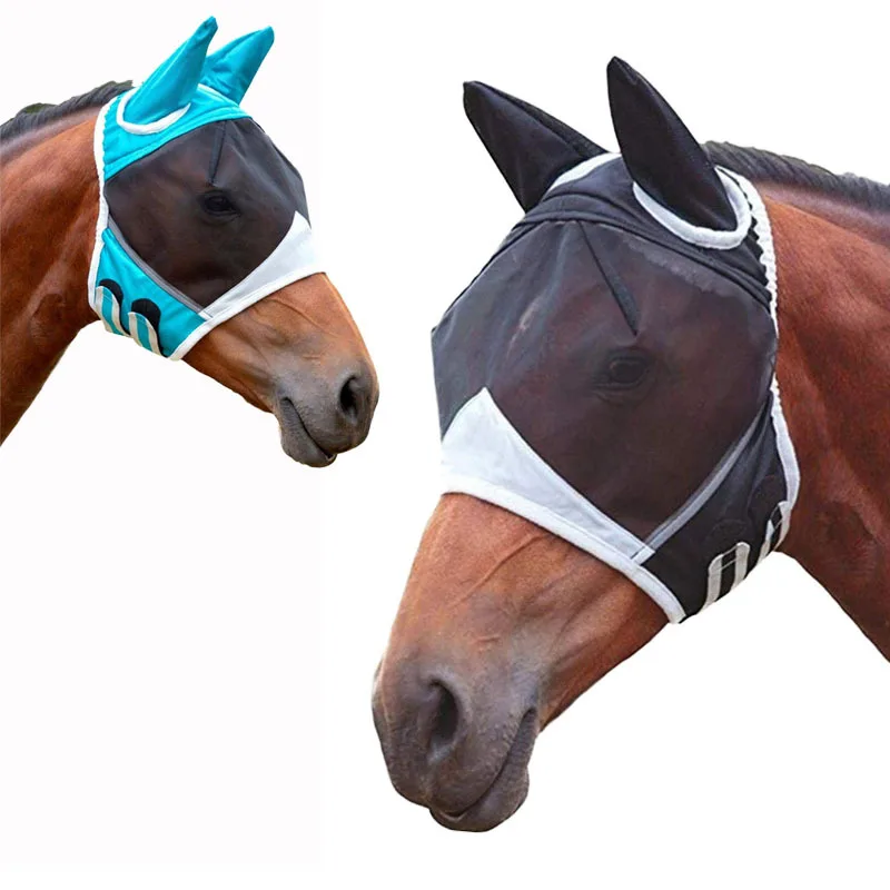Ride Horse Fly Control Masks With Ears Grey Horse Horse Mesh Fly Mask
