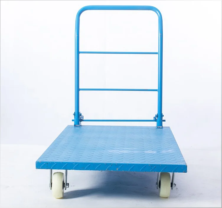 Foldable goods transport handle trolley