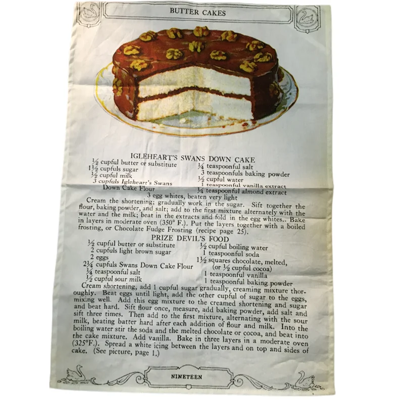 Eco-Friendly Paperless Cotton Kitchen Tea Towel linen multi-use personalized waffle weave sublimation digital printing tea towel