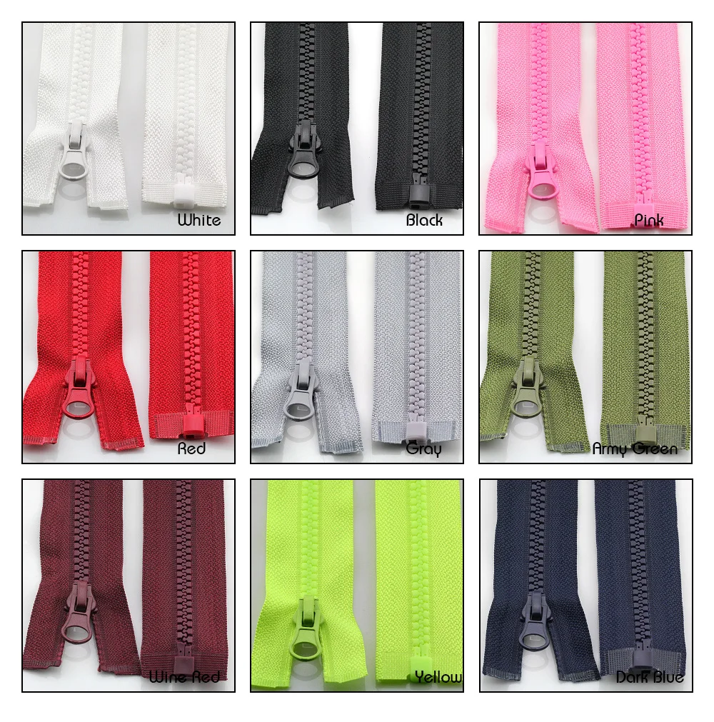 Полимерная молния, оптовая продажа, изготовленная на заказ, экологически чистая молния, сверхпрочная 5 #, пластиковая молния с закрытым концом, полимерные молнии