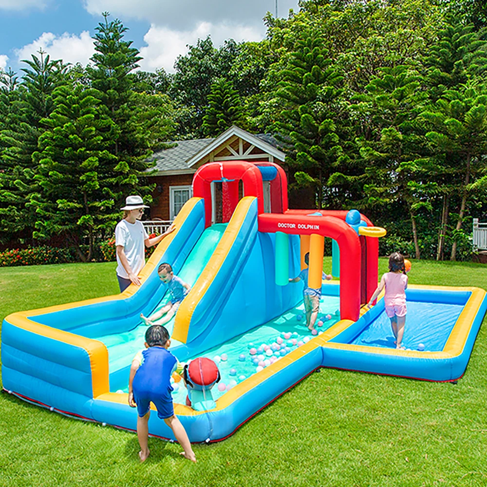 Doctor Dolphin Commercial Outdoor Kid Boxing Bag Inflatable Jumping Castle Bounce House Bouncy Slide