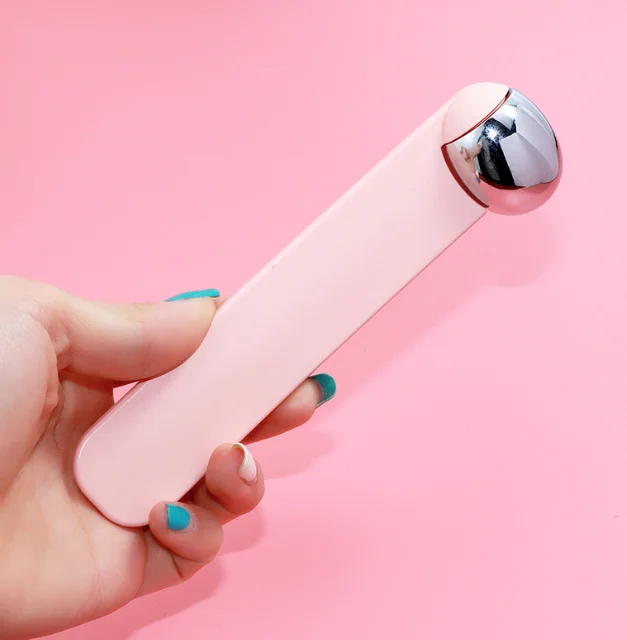 Cold Massage Roller Ball Cold Therapy Ice Roller Ball with Handle Relieve Muscle Pain  Pink