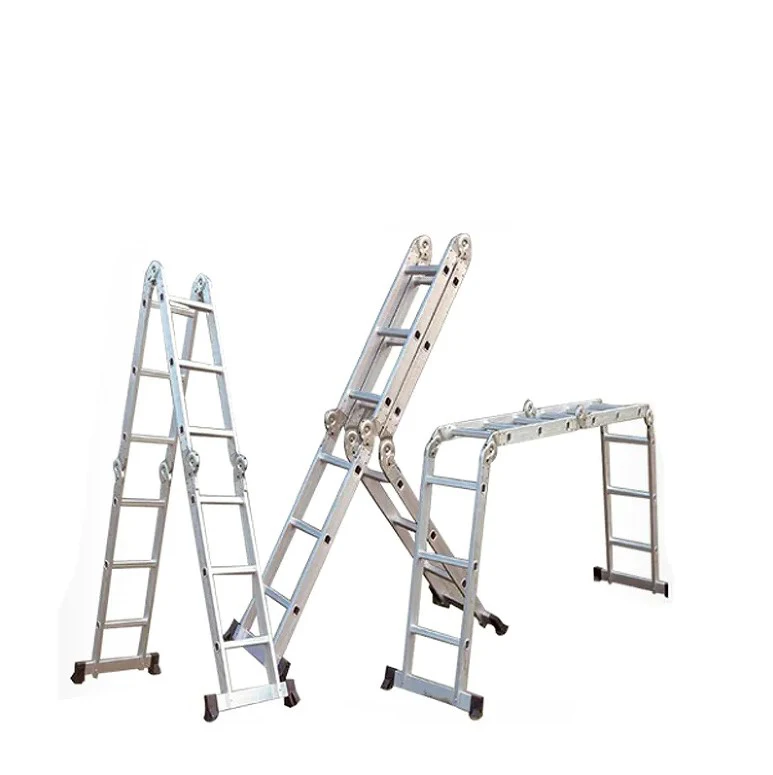 EN 131 Peak Sale 4 Section Hinges Articulated Deformable Aluminum Step Ladder