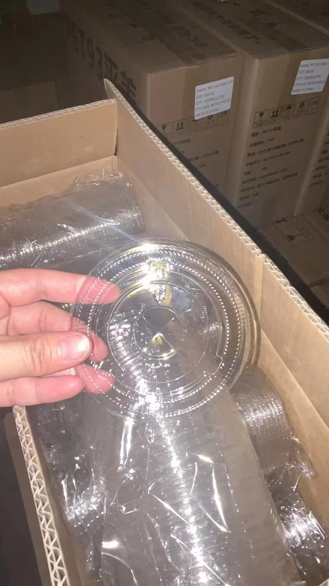 12oz Plastic Cups Customized Print Clear PET Cup with Flat Lid