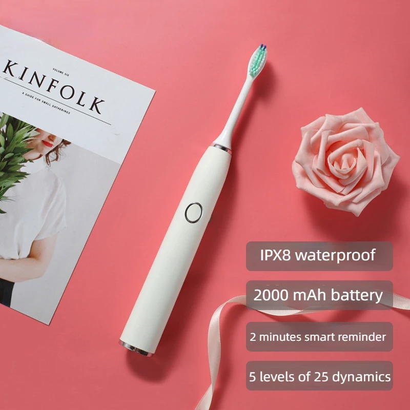 Portable Best Travel Whitening Sonic Toothbrush IPX8 Waterproof Smart Timing Electric Toothbrush