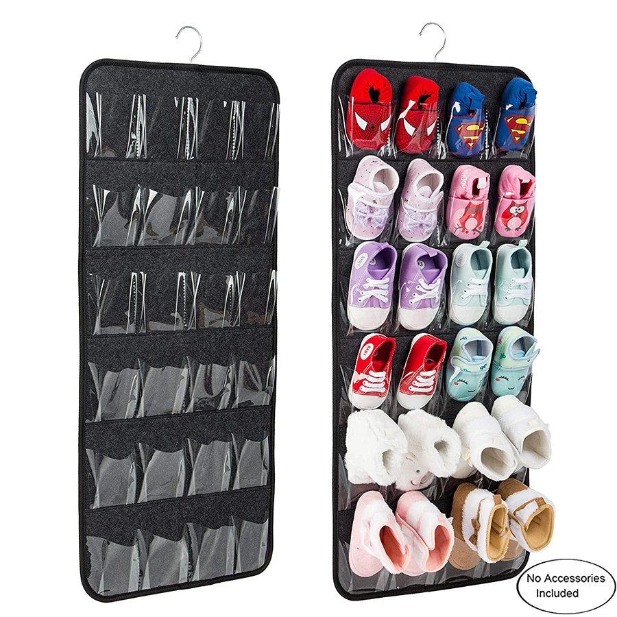 large capacity closet hanging storage pockets door and wall Hanging Baby Shoes Organizer for 12 Pairs of Baby Shoes