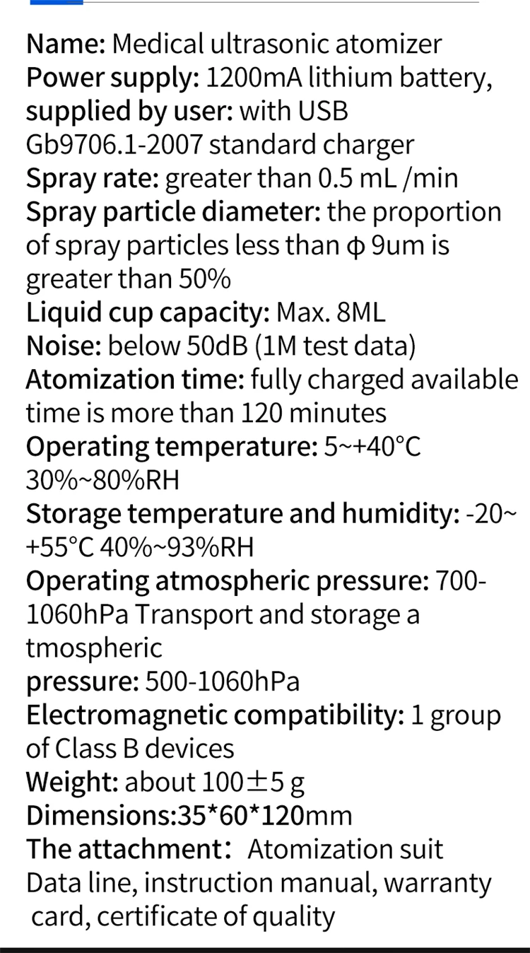 Health Care Mini Handheld Portable Inhale Nebulizer Silent Ultrasonic in Labor Nebulizador Children Adult Rechargeable Auto