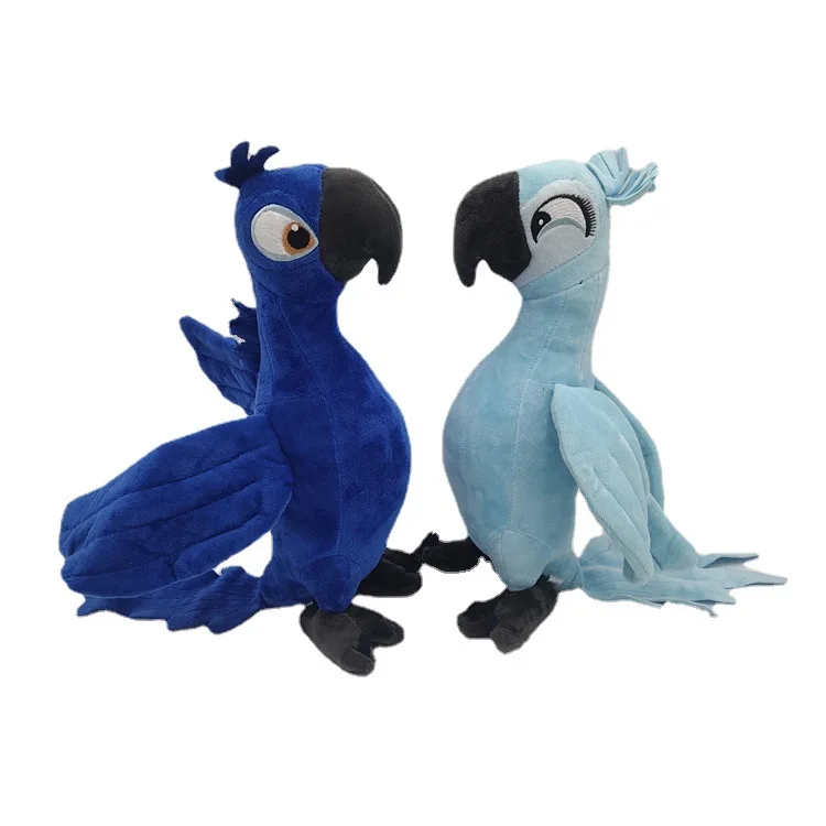 Rio 2 Movie Plush Toy Set - 30cm Blue Parrot Blu & Jewel Stuffed Birds, Soft Christmas Gift for Kids