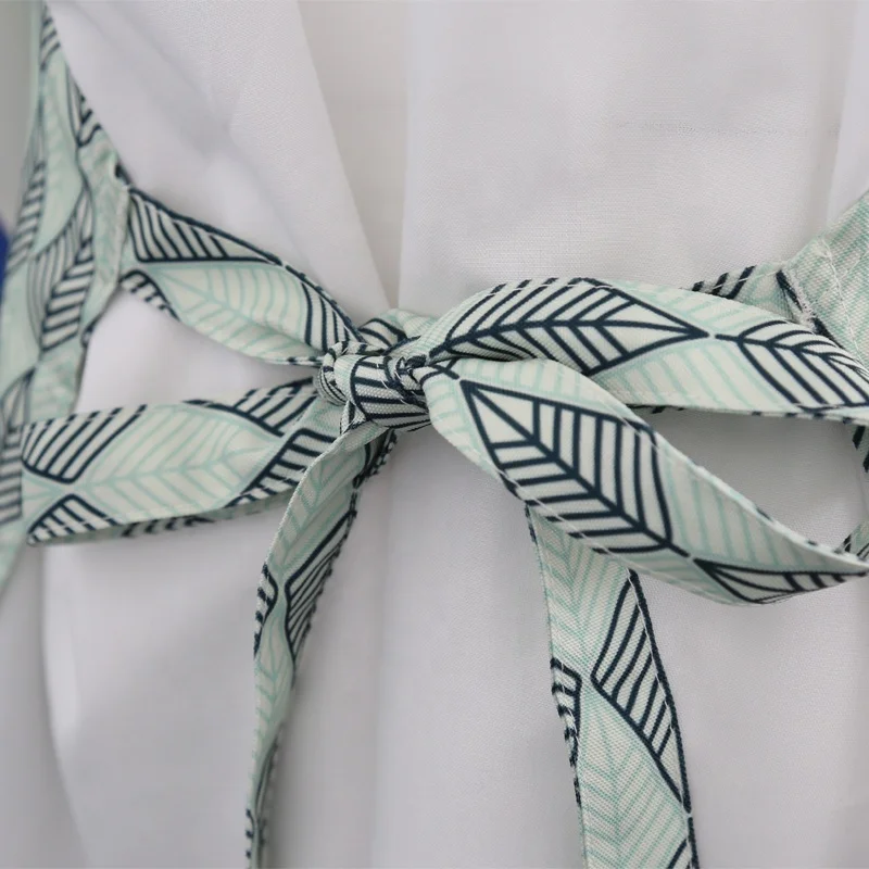 Fashion Women Bib Kitchen Linen Custom Print Apron with pockets