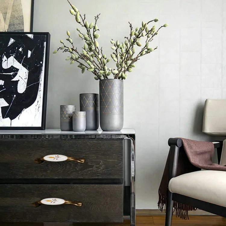 European Style Ceramic Door Window Accessorisses Furniture Accessories Kitchen Cabinet Handles And Knobs