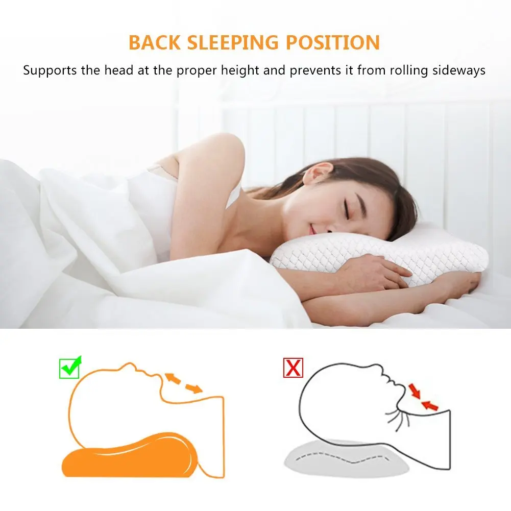 Ergonomic Memory Foam Pillow for Neck Pain, Adjustable Cervical Pillow, Orthopedic Contour Pillow for Side Sleeper