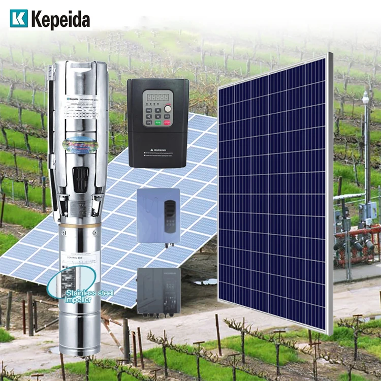 80meter head  AC DC Hybrid Solar Submersible Water Pump Borehole Pump Deep Well Pump System For Agriculture Irrigation