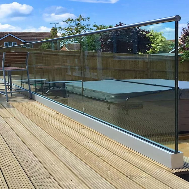 Chinese Factory Aluminum U Base Channel/Shoe Glass Balustrade/Railing System Oem Frameless Glass Railing System