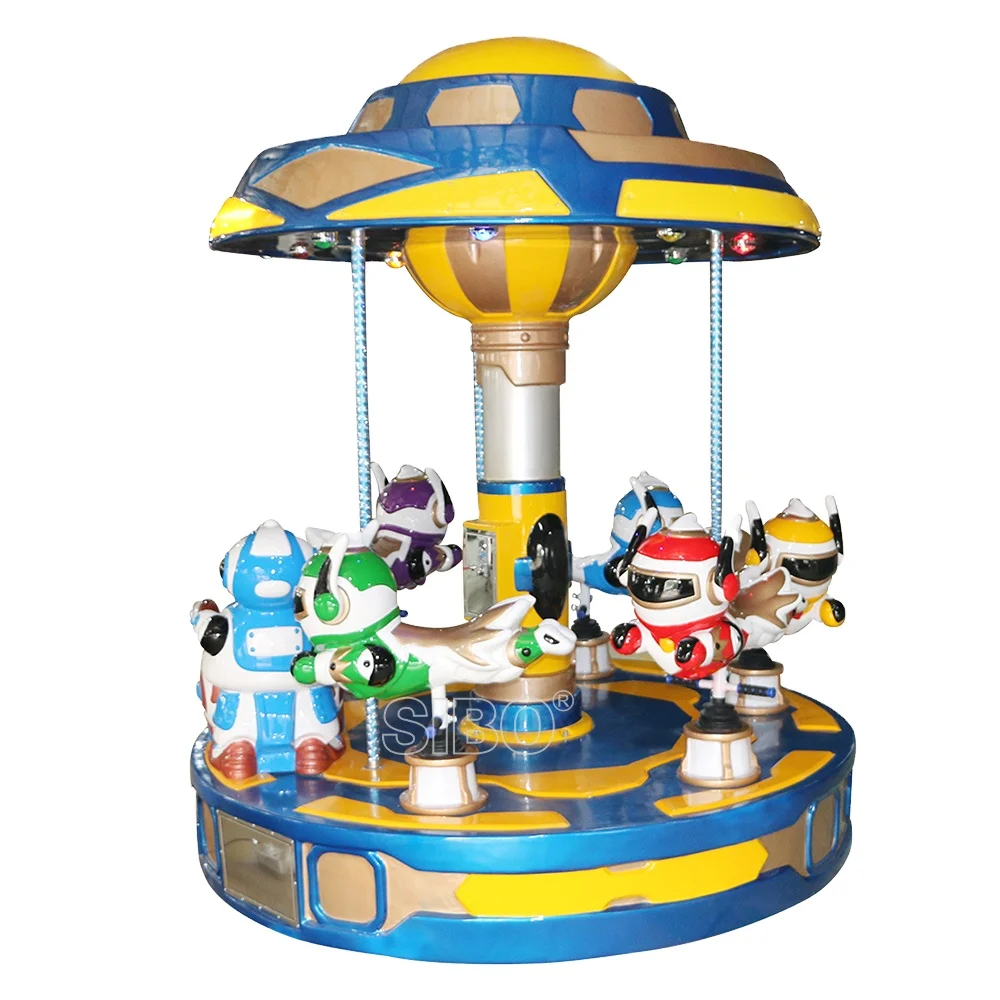 amusement park indoor electric machine equipment carousel horses plastic cartoon helicopter Swivel Chair carton