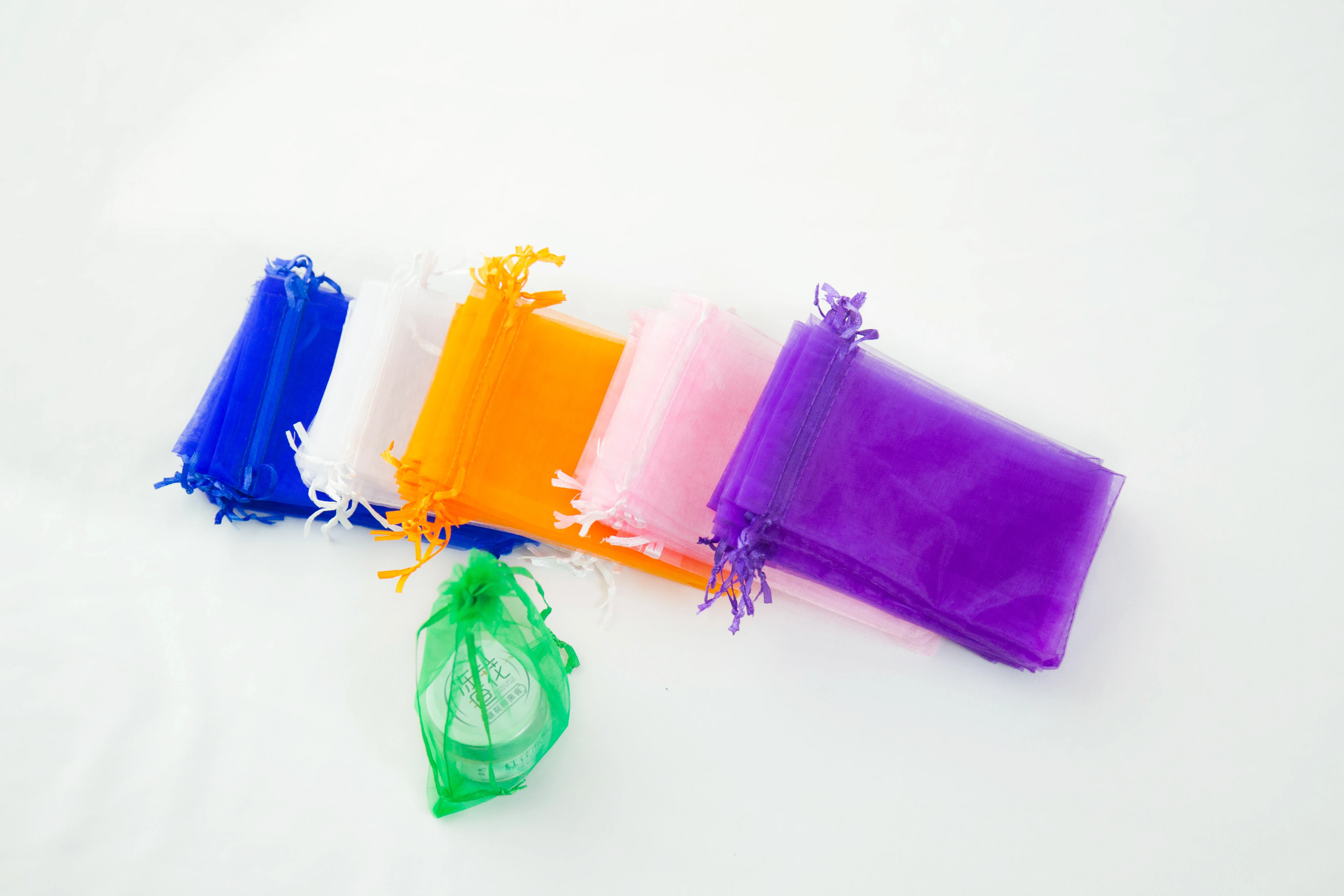Special Design Widely Used Candy Gift Bag Drawstring Jewelry Bag Half Organza Bag