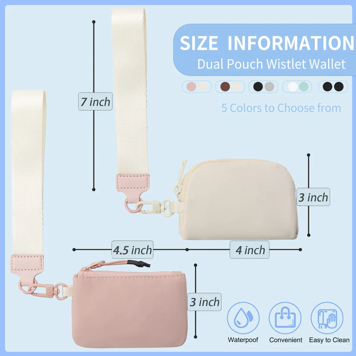 Custom Logo Pouch Wrist Band Coin Pouch Wristlet Portable Wallet Key Chain With Coin Bag Wrist Card Holder