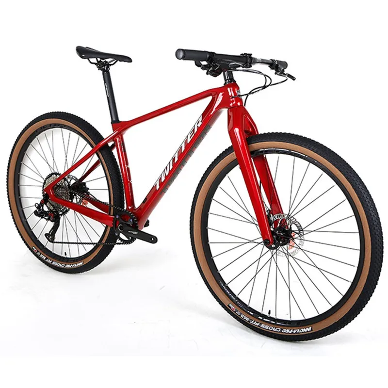 TWITTER 27,5 29er bicicleta mtb углеродный горный велосипед с углеродной жесткой вилкой SX 12S супер легкий углеродный велосипед