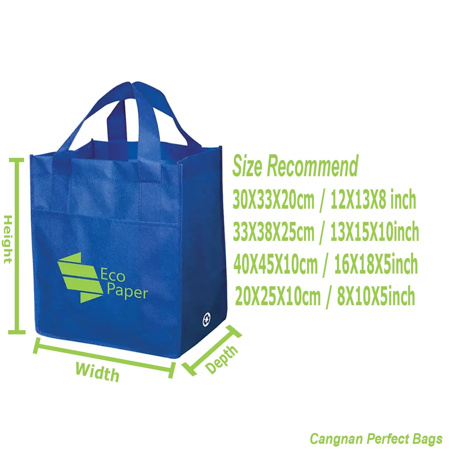 Fashion With Logo Custom Eco Friendly Non Woven Fabric Eco Shopper Bag For Store Shopping Promotion Advertise