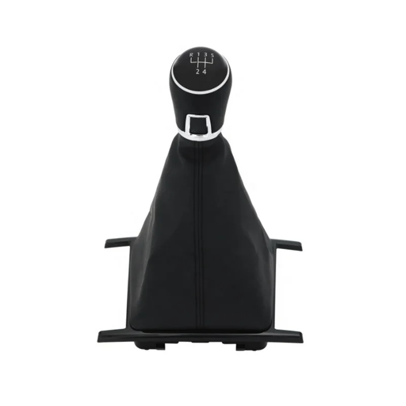 Black silver leather 5/6 speed dust cover Car gear shift knob Shifter Lever Handle For Vw Amarok 2010-2022