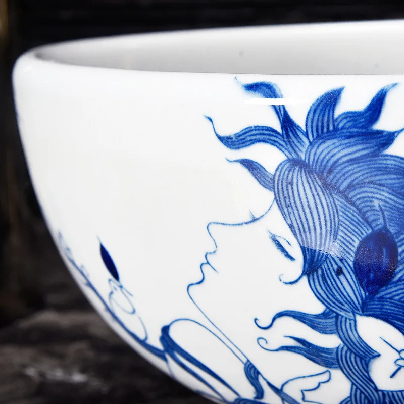 Artistic Europe Style Mermaid Counter Top porcelain wash basin bathroom sinks ceramic lavabo hand wash sink