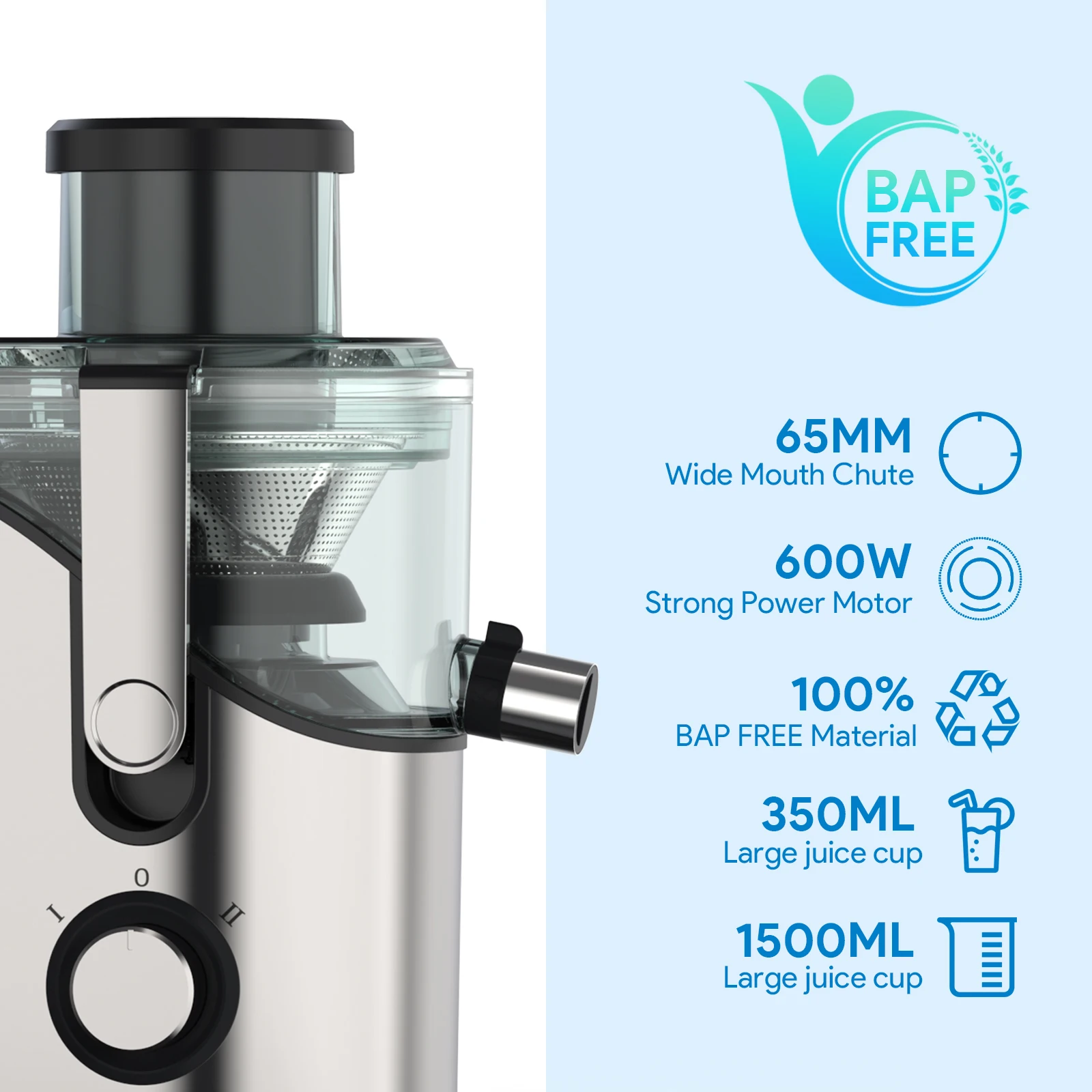 OEM ODM Stainless Steel Juice Extractor Big Mouth Fruits and Vegetables Juice Extractor