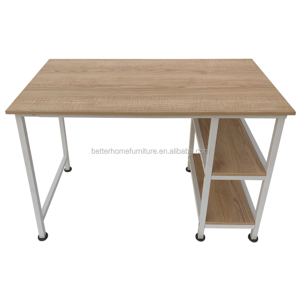 ZJH Home Office Computer Desk Study Writing Desk with Wooden Storage Shelf Writing Table Vintage Style