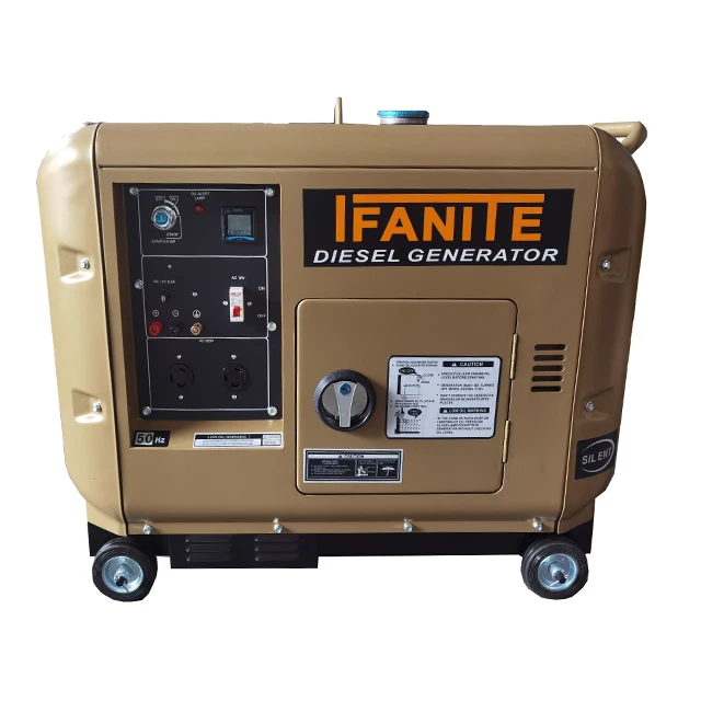 Electric power generator diesel 7kw super silent portable with wheels