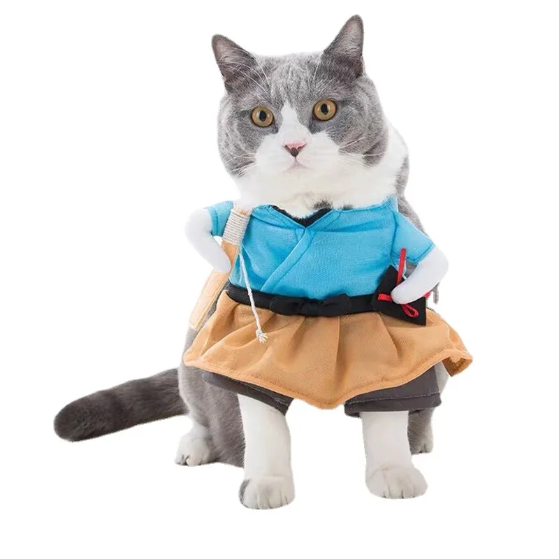 Funny Halloween pet suit doctor pirate dogs and cats upright pet costume