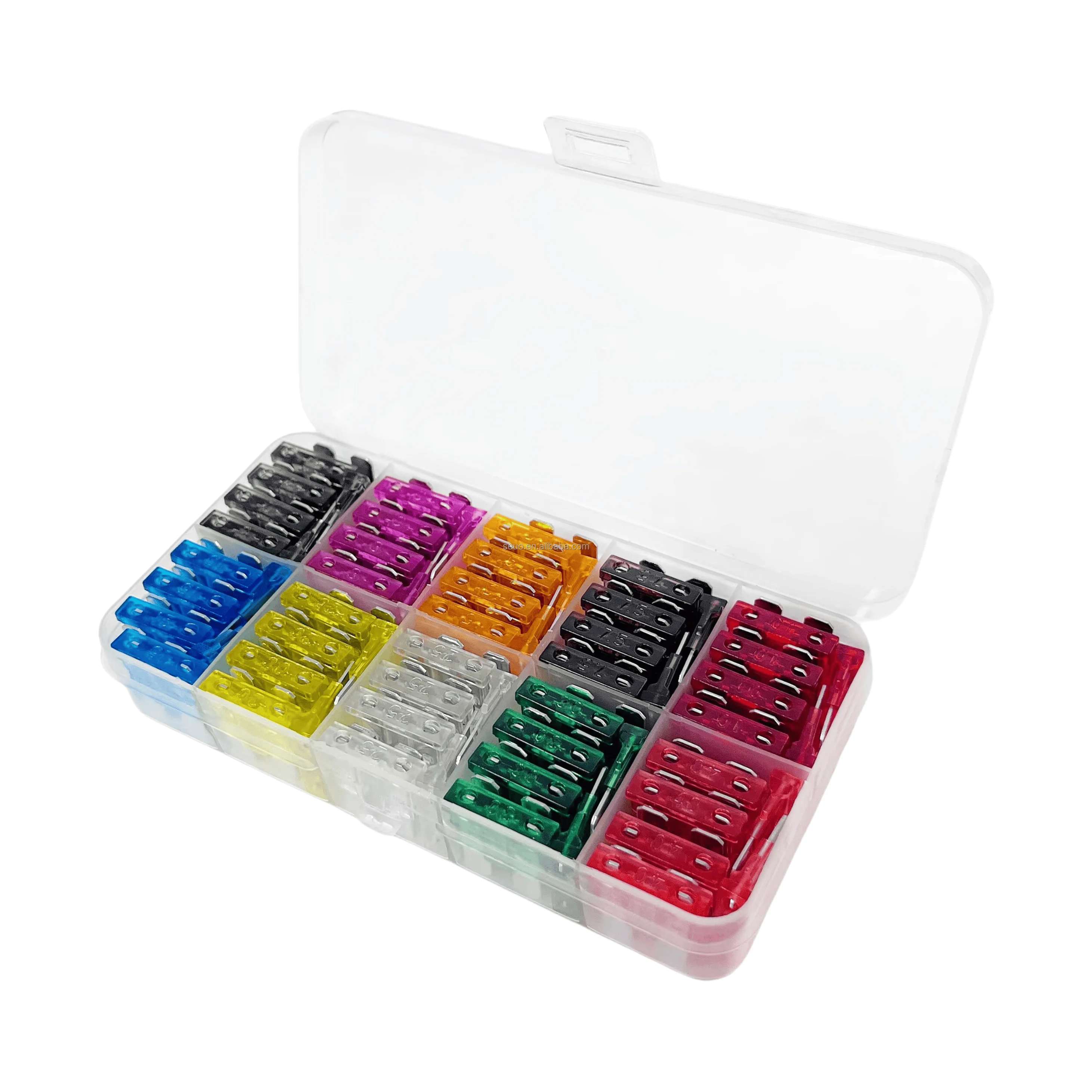 Hot selling 100pcs 2A-40A Standard Car fuse Auto Car fuse box Car Blade Fuses Assortment Kit