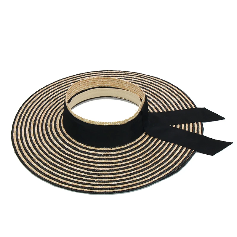 2021 New Wide Brim Visor Hats UV Protection Straw Sun Hats Female Big Head Hat Beach Accessories Holiday