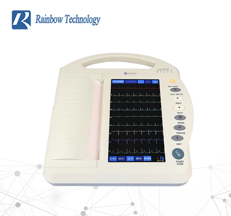 China Medical 12 Channel Touch Screen 8212 electrocardiogram EKG ECG Machine Portable