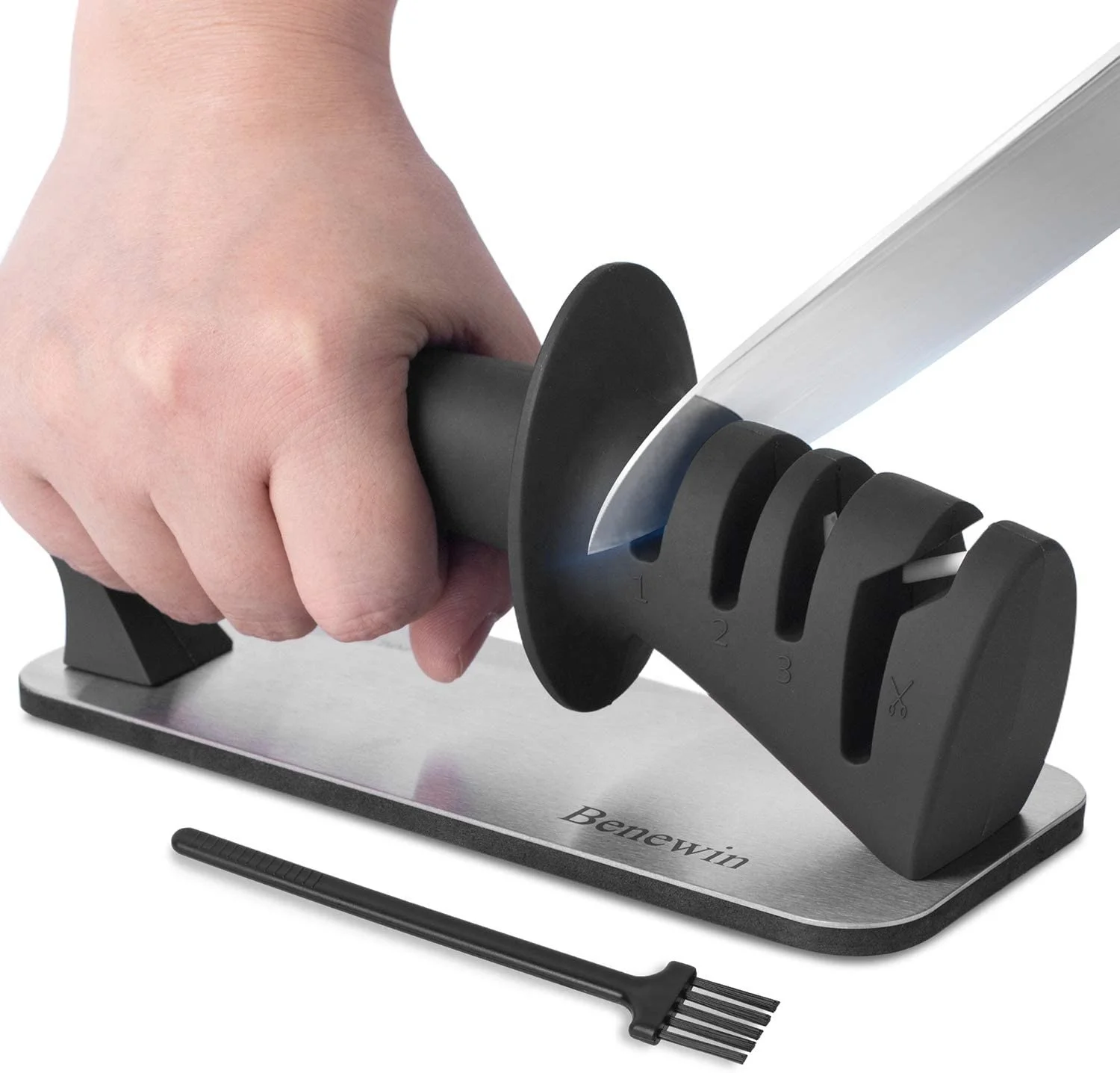 professional 4 Stage Pull Through kitchen Knife Sharpener