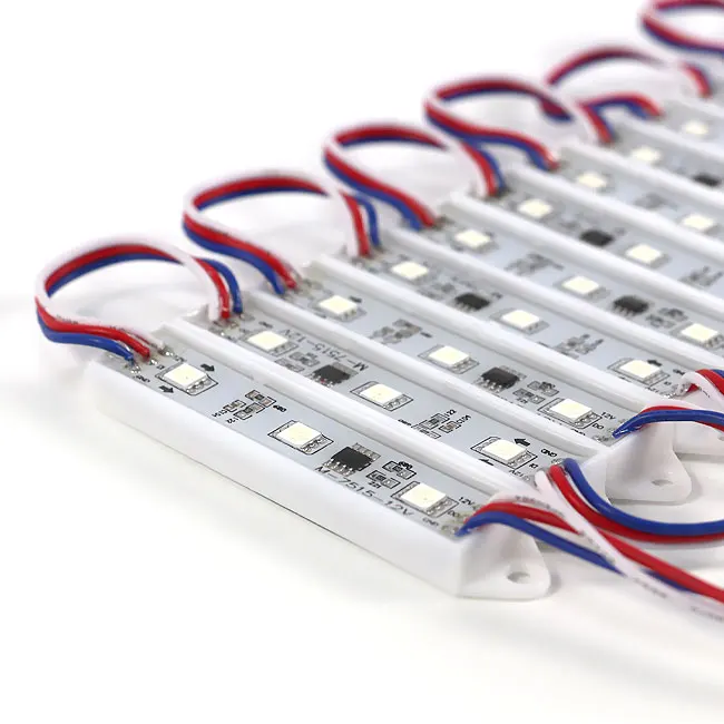 Быстрая доставка smd 5050 rgb пиксель 3 чипа водонепроницаемый 12 в наружный рекламный супер яркий RGB Светодиодный модуль освещения