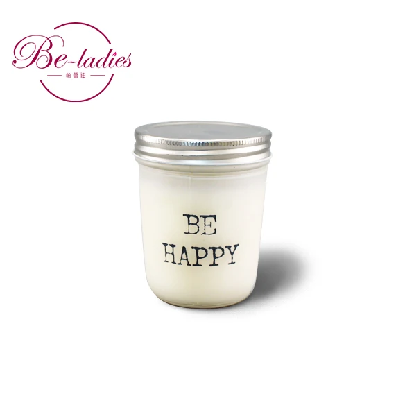 Custom  glass jar scented wax candles for home decoration