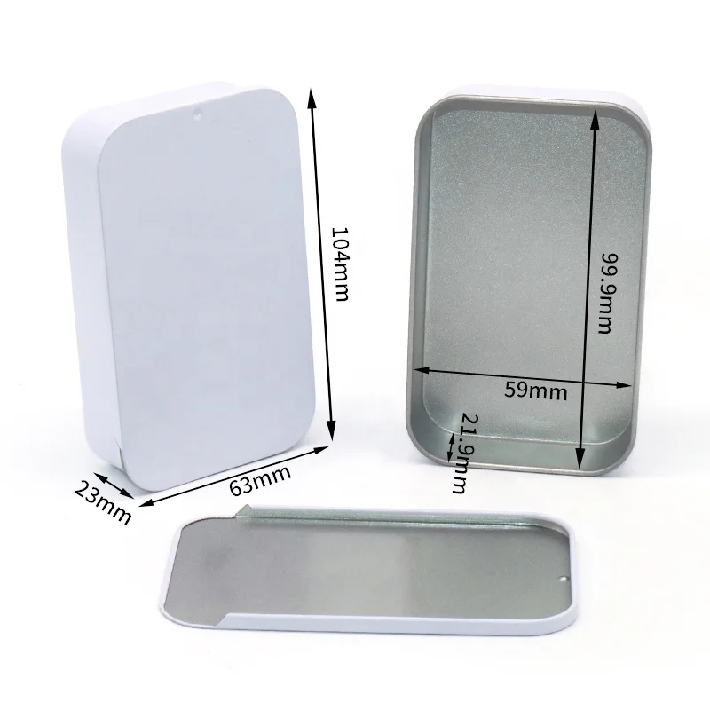 XPD Empty Mint Brow Soap Solid Perfume Slide Top Metal Tin Case Sliding Lid Metal Tin Container Box