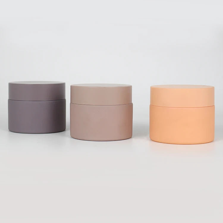 
Customized color 50ml empty frosted ceramic cosmetic cream jar 