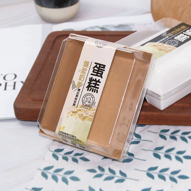 10X10X5 Large Moon Design Round Disposable Bento Paper Cherry Blossom Transparent Recyclable Gift Packing Cake Box For Cake