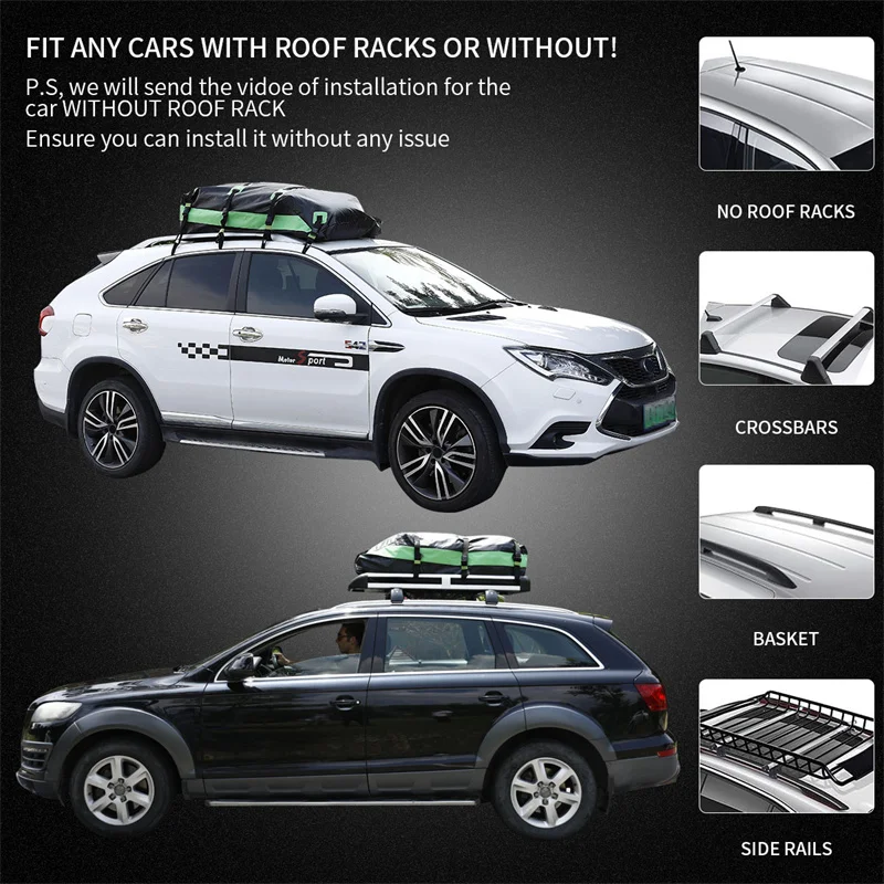 Guangzhou factory supply waterproof large capacity top carrier car cargo roof bag for all car