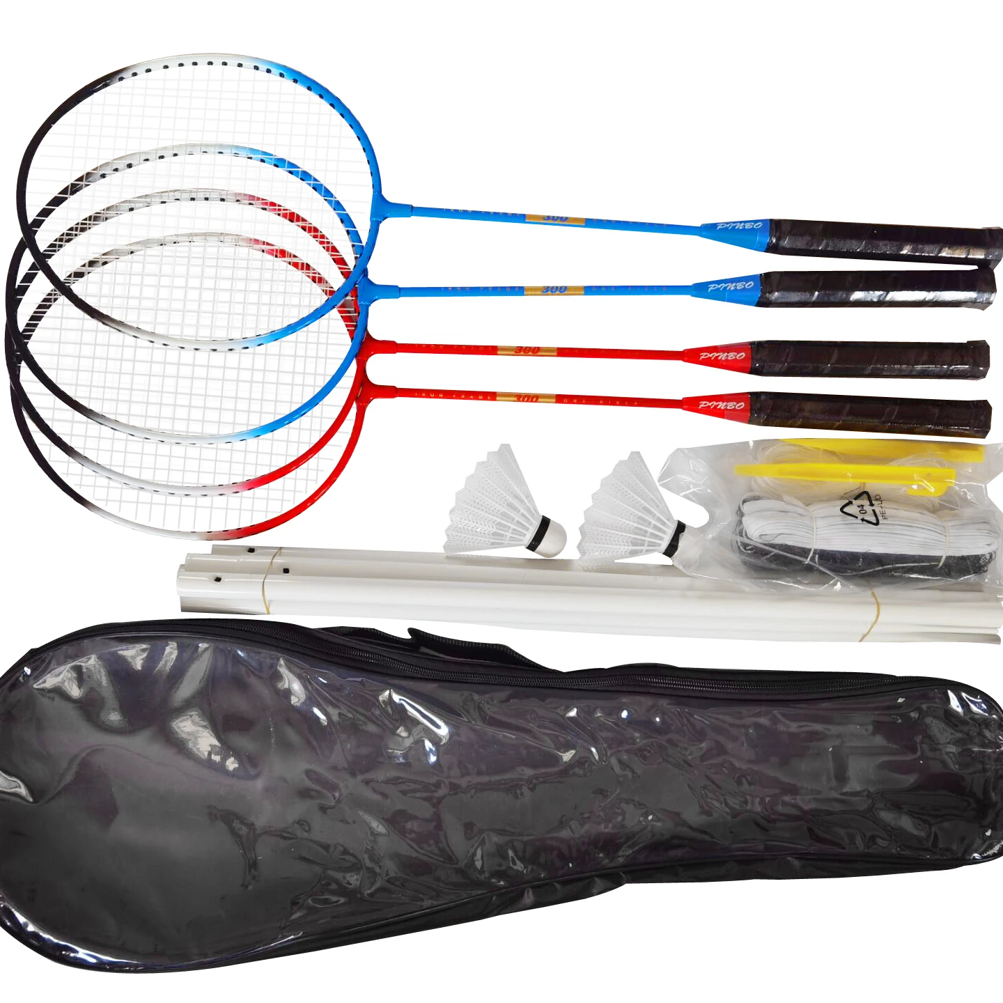 
4 PCS Set Aluminum Alloy Badminton sepatu shuttlecock products family Badminton Rackets set for Backyard Beach Game 