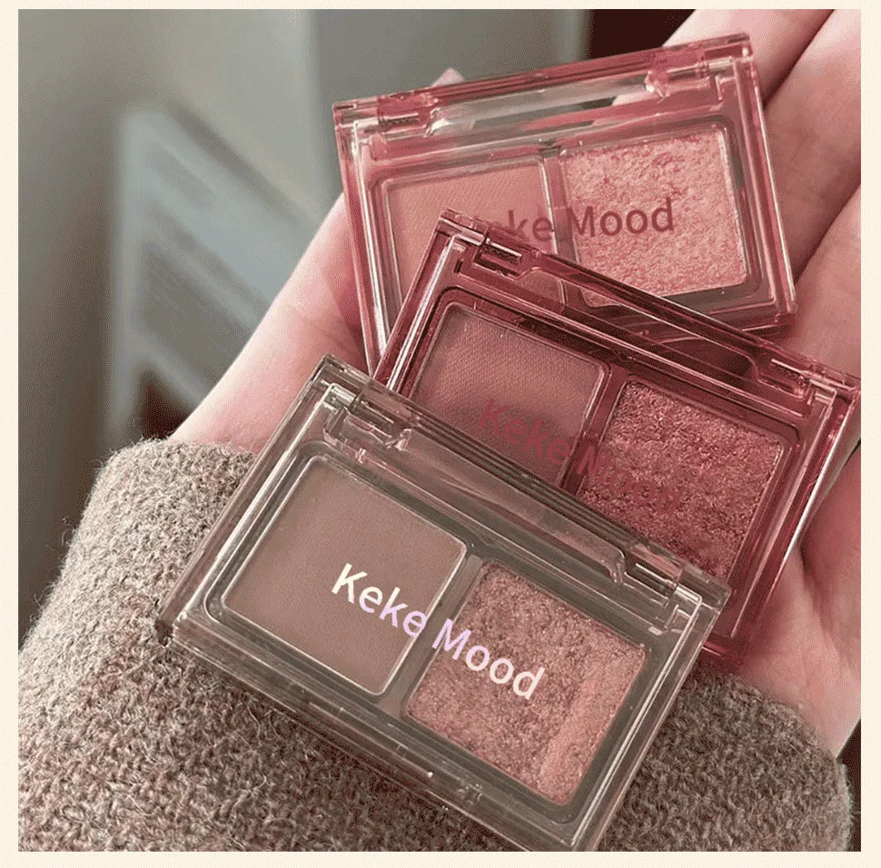 Private Label New Two-tone Eyeshadow Glitter Combination Long-lasting Waterproof Customization