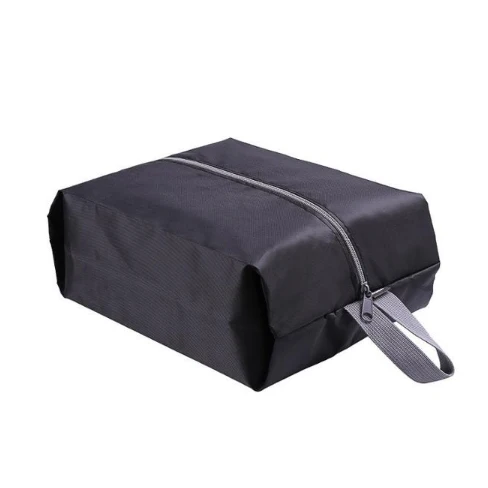 Shoe Bags organizer for Travel Accessories (2 Sizes) Water Resistant Nylon With Zipper For Men Women (Black)