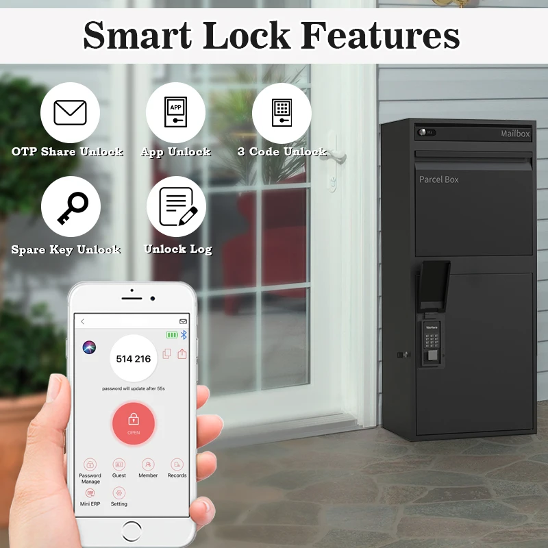 custom large smart letter box post newspaper drop box  parcel delivery box outdoor mailbox