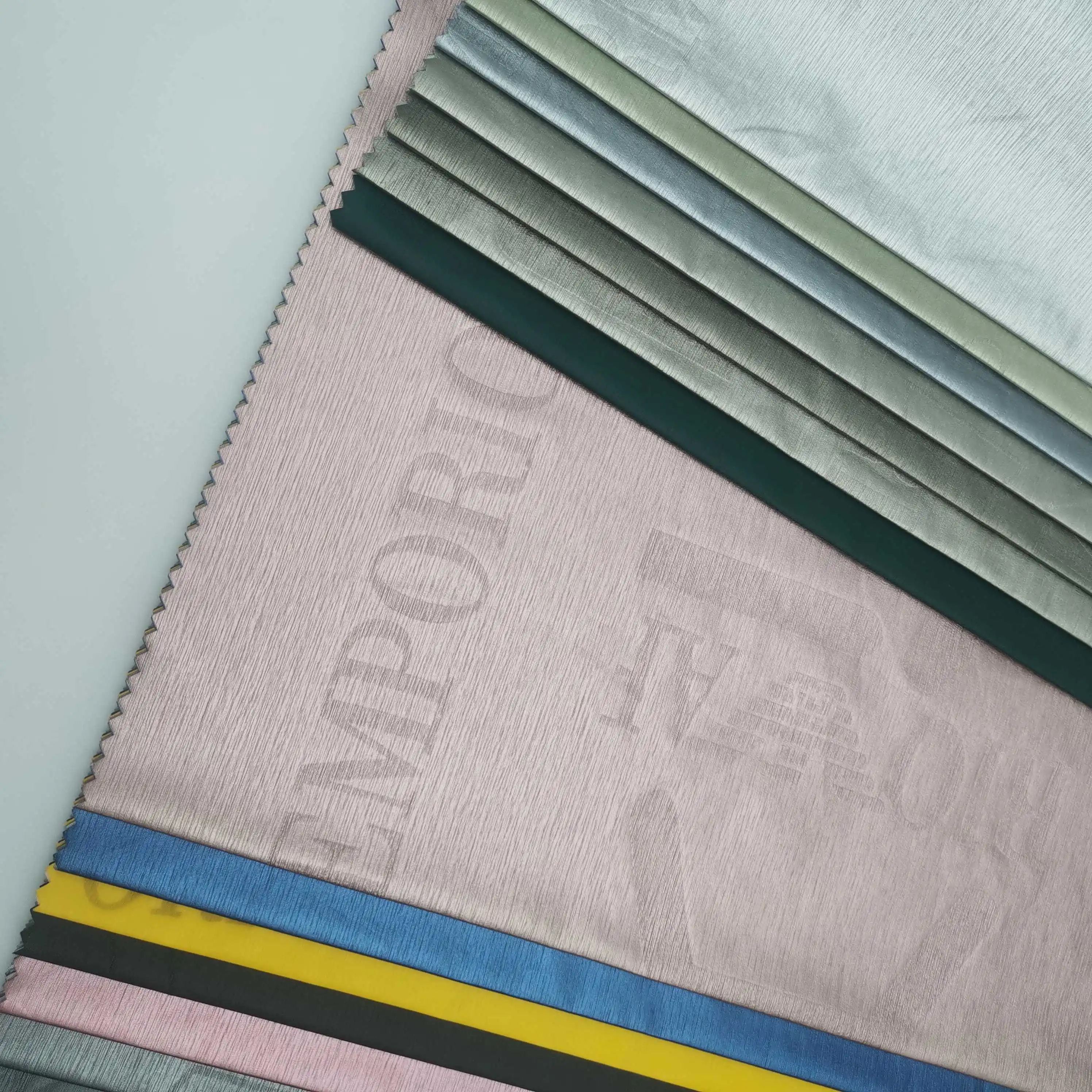 New fashion OEM customize tpu laminated fabric release paper printing fabric jacket foil stamping fabric bronzed